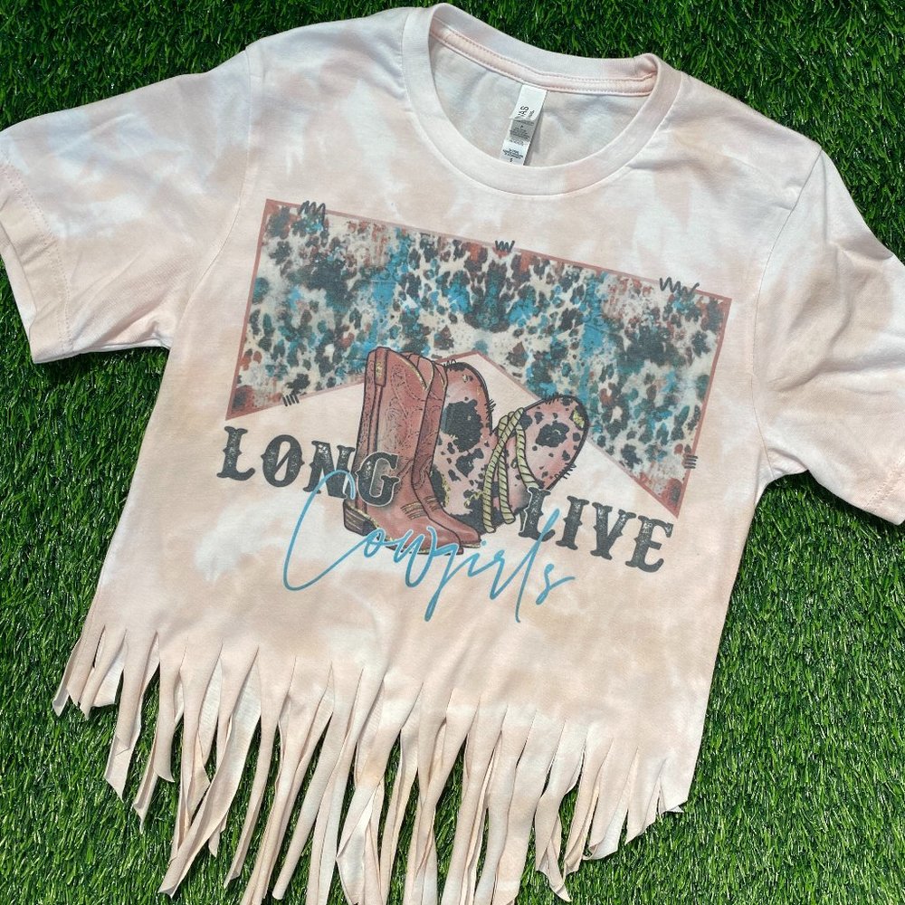 Long Live Cowgirls Bleached Fringe Shirt Wallen